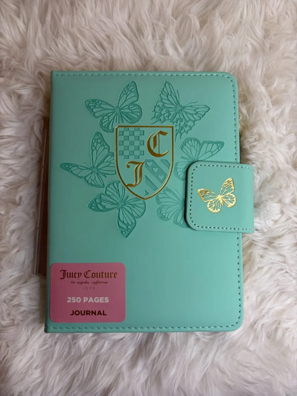 Juicy Couture Butterfly Journal Turquoise Gold Crest 250 Pages Y2K NWT